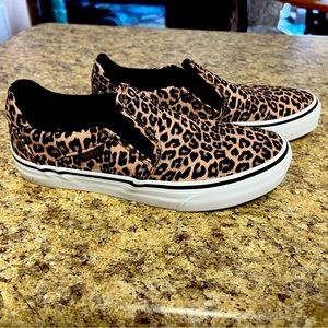 Women’s Vans ortholite leopard slip on sneakers